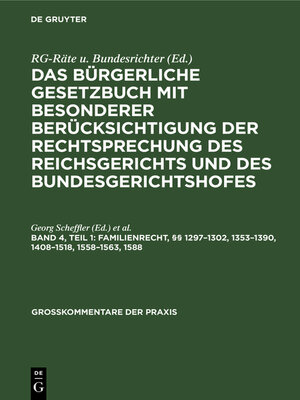 cover image of Familienrecht, §§ 1297–1302, 1353–1390, 1408–1518, 1558–1563, 1588